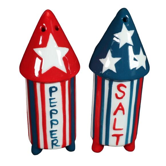 Johanna Parker Patriotic July 4th Salt & Pepper Shaker - Picture 2 of 4